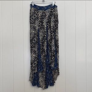 Free People Elegant Blue and Black Patterned Skirt